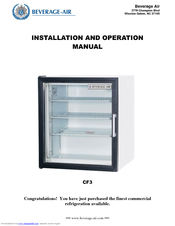 Beverage-Air CF3-1-W Installation And Operation Manual