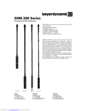 Beyerdynamic SHM 205 F Specification Sheet
