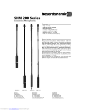 Beyerdynamic SHM 213 F Specification Sheet
