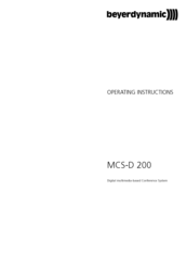 Beyerdynamic MCS-D 200 Operating Instructions Manual