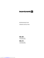 Beyerdynamic MA 206 Operating Instructions Manual