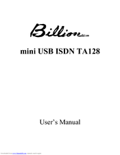 Billion USB ISDN TA128 USBTAQG User Manual