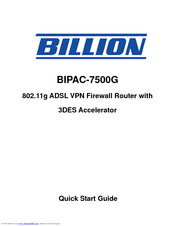 Billion BIPAC-7500G Quick Start Manual