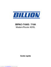 Billion Modem/Router ADSL BIPAC-7100 Guida Rapida
