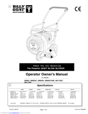 Billy Goat BLOWER QB882 Operator Owner's Manual