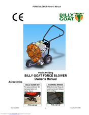 Billy Goat Force Blower F900H Owner's Manual