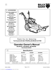 Billy Goat BC2401IC Operator Owner's Manual