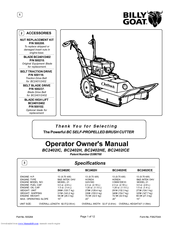 Billy Goat BC2401IC, BC2402H, BC2402HE Operator Owner's Manual