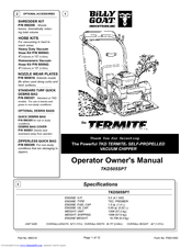 Billy Goat TERMITE TKD505SPT Operator Owner's Manual
