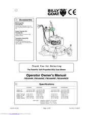 Billy Goat FM3300IN, FM3300INE Operator Owner's Manual