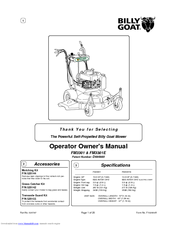 Billy Goat FM3301 Operator Owner's Manual