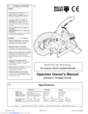 Billy Goat HTR1601V Operator Owner's Manual
