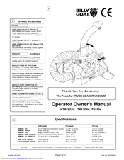 Billy Goat HTR1803V Operator Owner's Manual