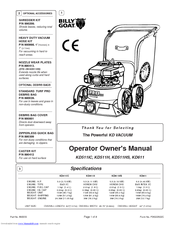 Billy Goat KD511H Operator Owner's Manual