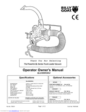 Billy Goat QL2300KOEU Operator Owner's Manual