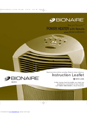 Bionaire SmartTouch BFH3414 Instruction Leaflet