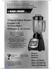 Black & Decker BLC18750DMB Cyclone Blender 18-Speed 48-Oz **TESTED