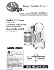 Black & Decker ergo KEC500 Series Use And Care Book Manual