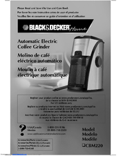 Black & Decker CBM220 Use And Care Book Manual