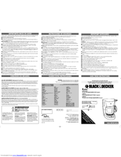 Black & Decker Bistro CM100 Series Use And Care Book
