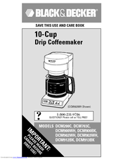 Black & Decker DCM913BK Use And Care Book Manual