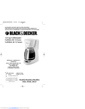 Black & Decker DE8 Use And Care Book Manual