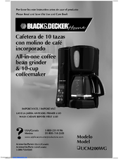 Black & Decker UCM200WG Use And Care Book Manual