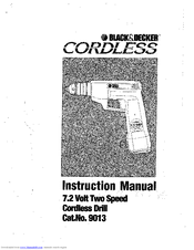 Black & Decker 9013 Instruction Manual