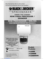 Black & Decker Spacemaker CG800 Use And Care Book Manual