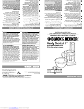 Black & Decker HANDY SHORTCUT II HMP60 Series Use And Care Book