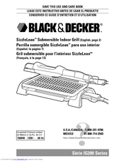 Black & Decker SizzleLean IG200 Series Use And Care Book Manual