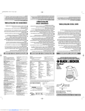 Black & Decker OptiBoil JKC800, OptiBoil JKC810 Use And Care Book