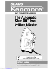 Black & Decker The Automatic Shut-Off 62784 Use And Care Book Manual