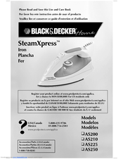 Black & Decker SteamXpress AS250 Use And Care Book Manual