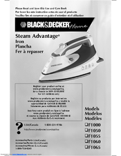 Black & Decker Steam Advantage F1050 Use And Care Book Manual