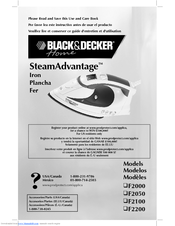 Black & Decker SteamAdvantage F2050 Use And Care Book Manual