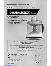 Black & Decker CJ625 Use And Care Book Manual