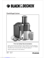 Black & Decker PRJE600 Instruction Manual