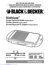 Black & Decker SizzleLean IG100 Series Use And Care Book Manual