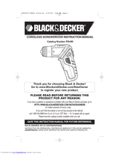 Black & Decker PD400 Instruction Manual