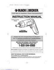 Black & Decker VP800 Instruction Manual