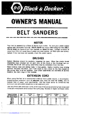 Black & Decker Belt Sander Owner's Manual