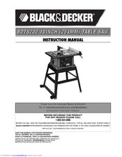 Black & Decker BDTS200 Instruction Manual