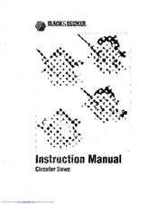 Black & Decker Circular Saws Instruction Manual