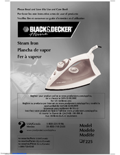 Black & Decker F225 Use And Care Book Manual