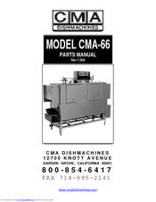 CMA Dishmachines CMA DISHMACHINE Parts Manual
