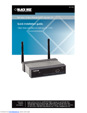 Black Box Wireless Video Presentation System III AC1132A Quick Installation Manual