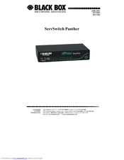 Black Box SERVSWITCH PANTHER KV1108A User Manual