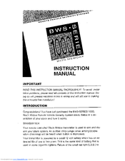Black Widow 1000 Instruction Manual