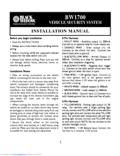 Black Widow BW1700 Installation Manual